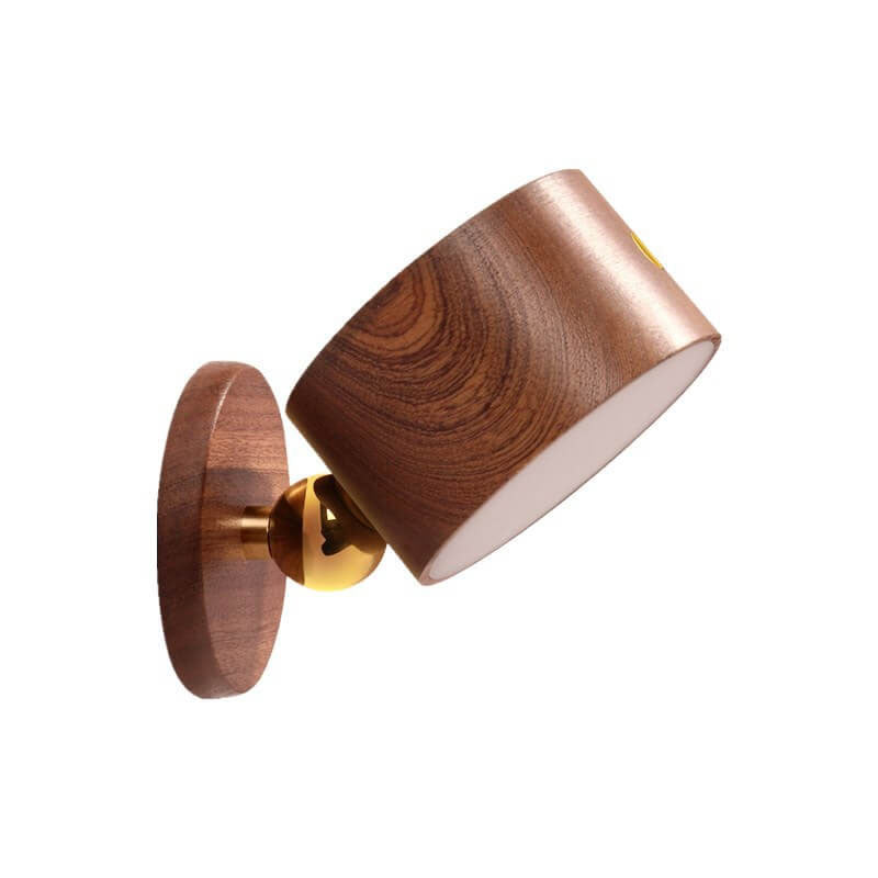 Minimalist Wooden Round LED Wall Sconce 1-Light