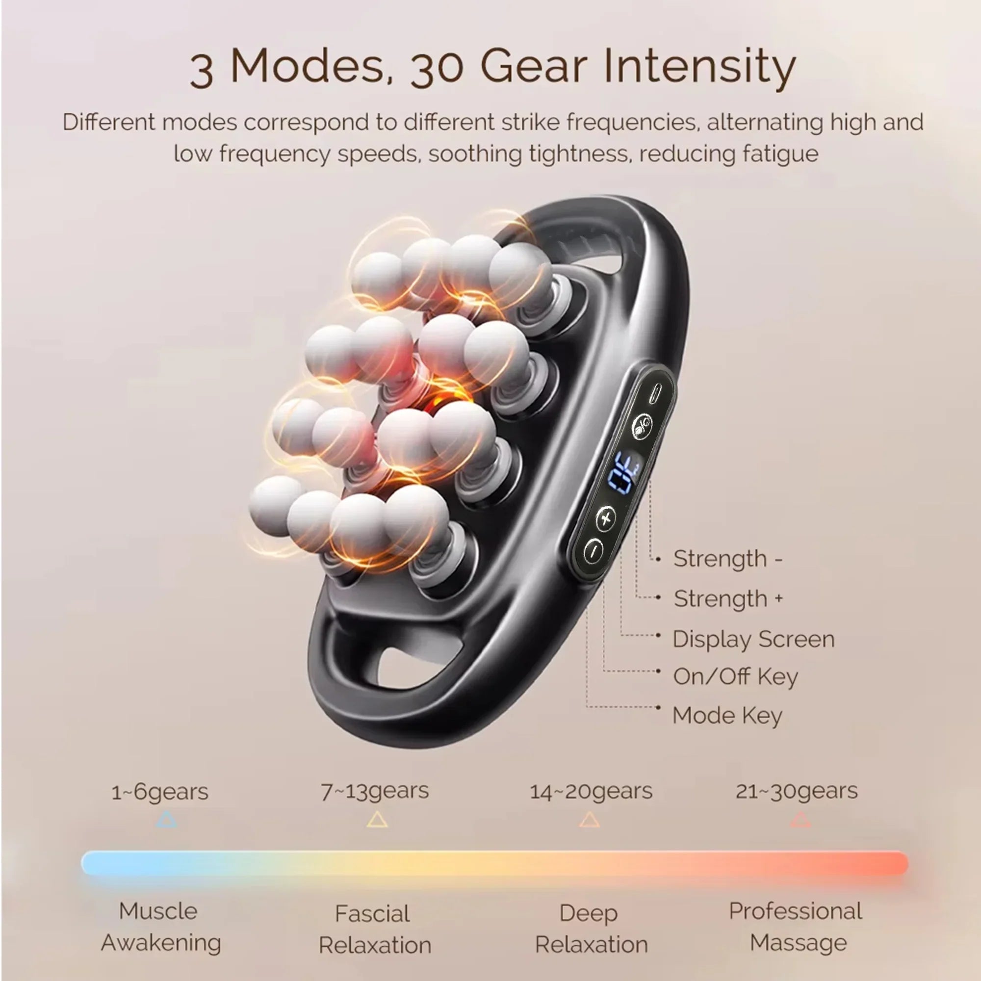 16-Head Deep Tissue Massage Gun Set Electric Muscle Massager for Back Shoulders Legs