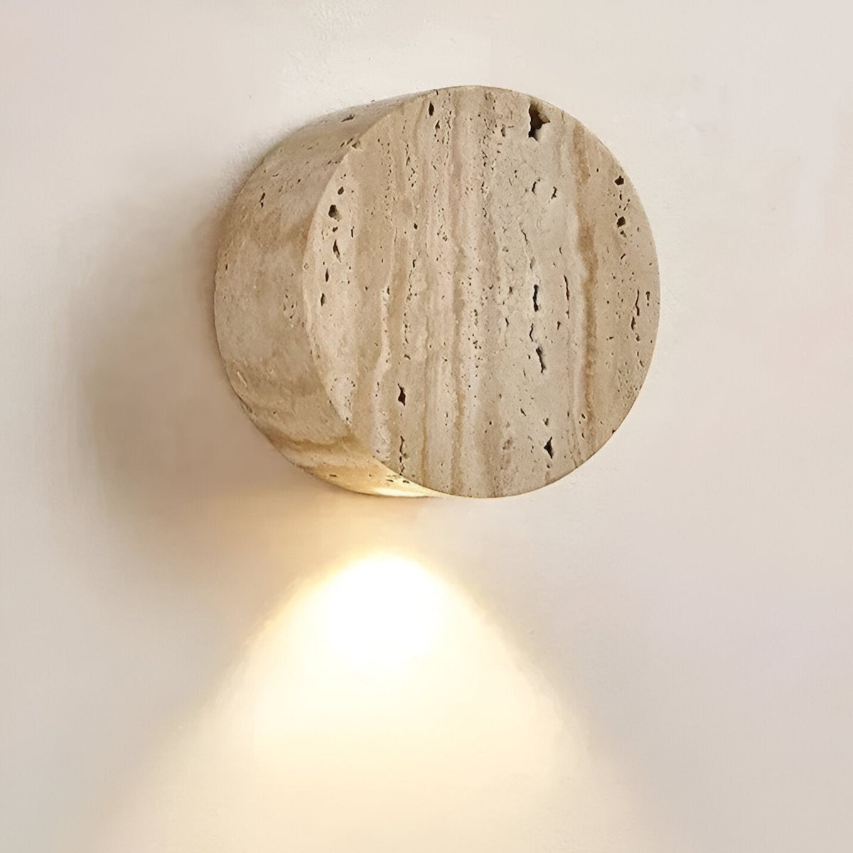 Japanische Wabi-Sabi Travertin Stein LED-Wandleuchte 1-flammig