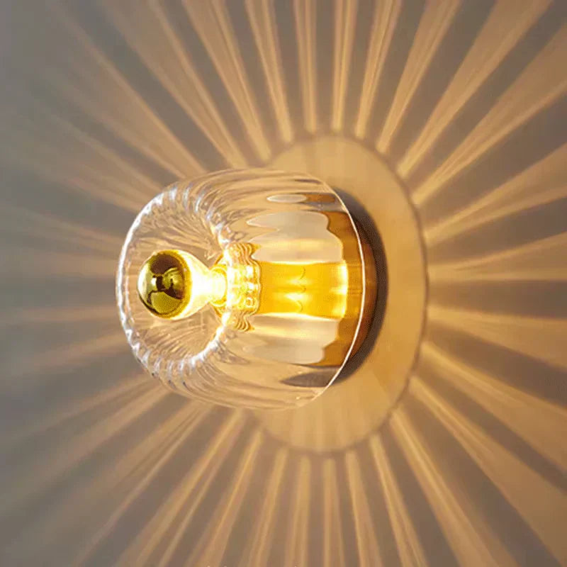 Applique da parete rotonda in vetro minimalista moderna LED 1 luce