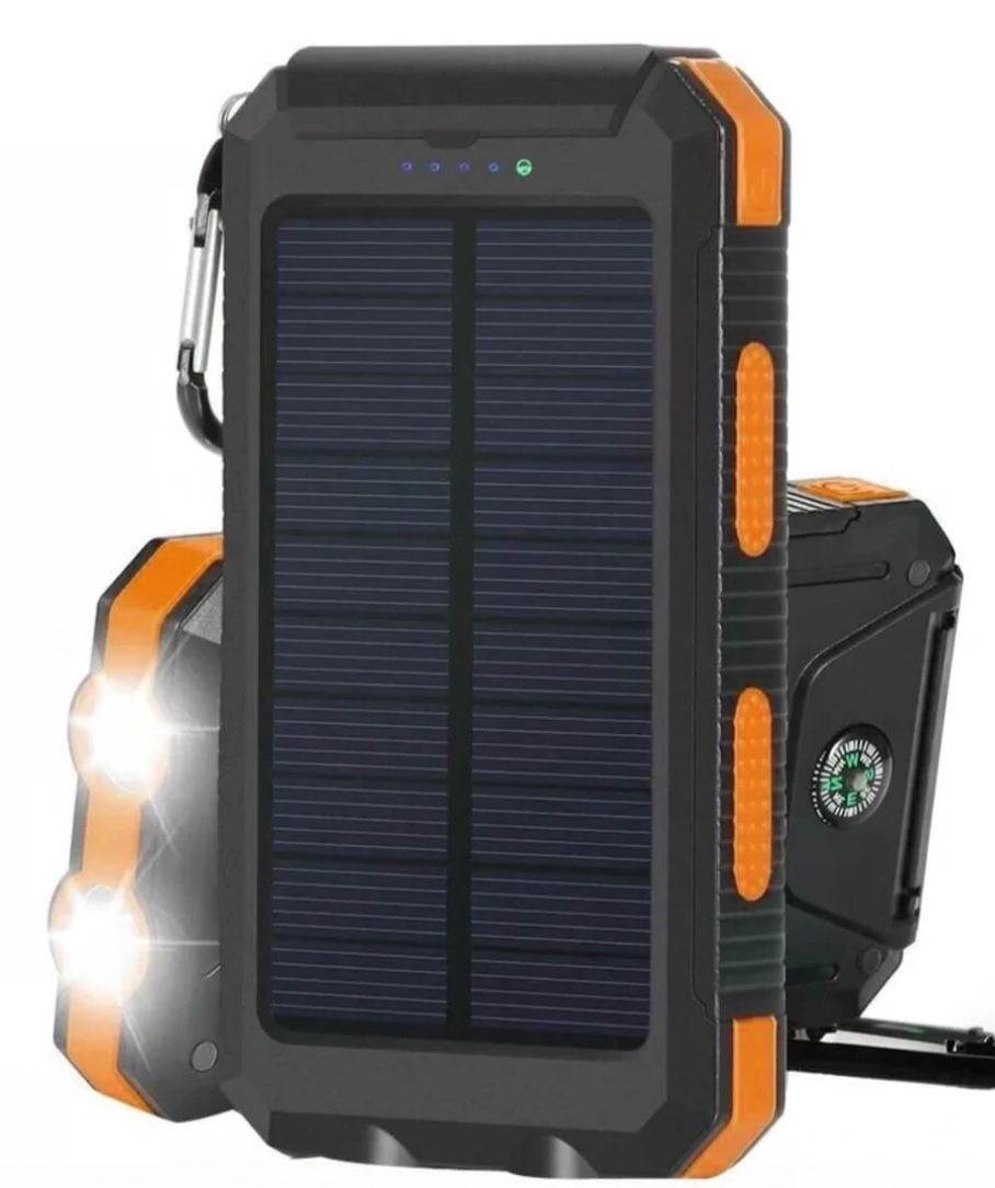 Power bank solare – Caricatore compatto impermeabile da 500000mAh con doppia USB e luce LED