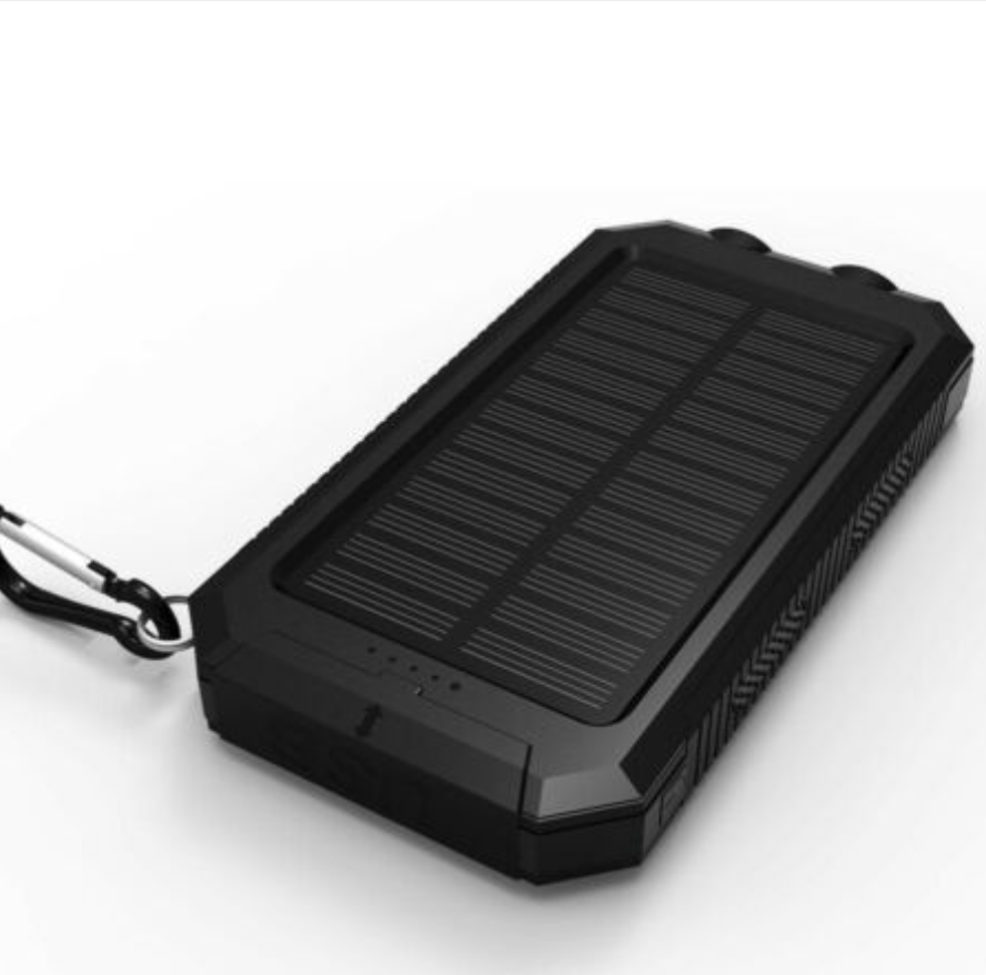 Solar Power Bank – 500000mAh Compact Waterproof Outdoor Charger with Dual USB & LED Light