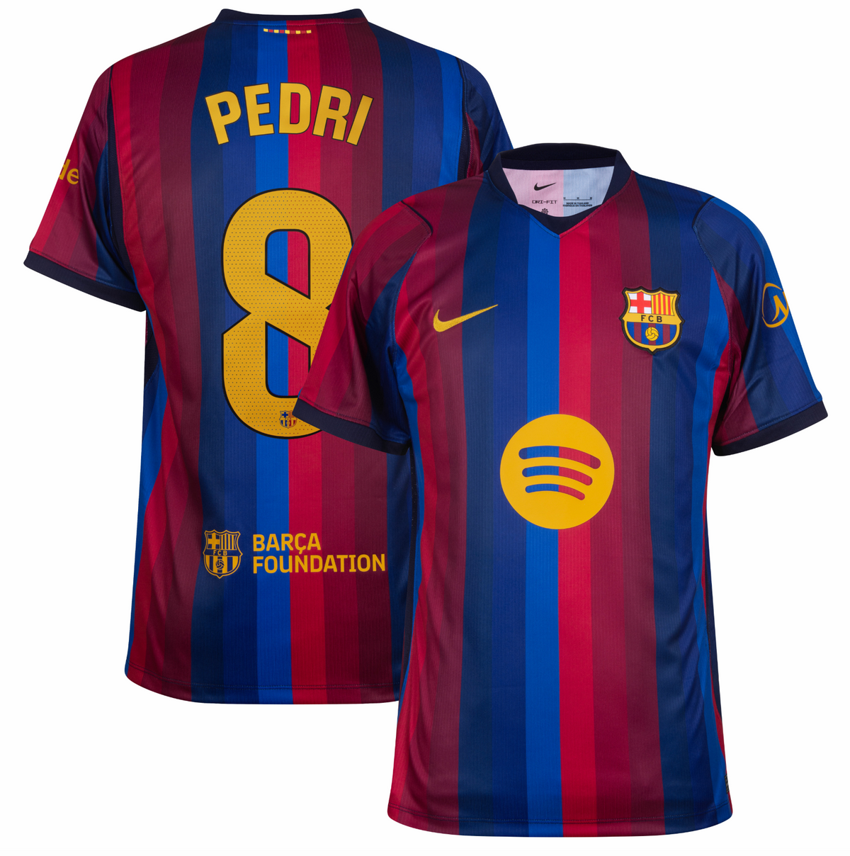 Barcelona 26/27 Home Jersey (Player Version) — Pedri 8 — Champions Patch