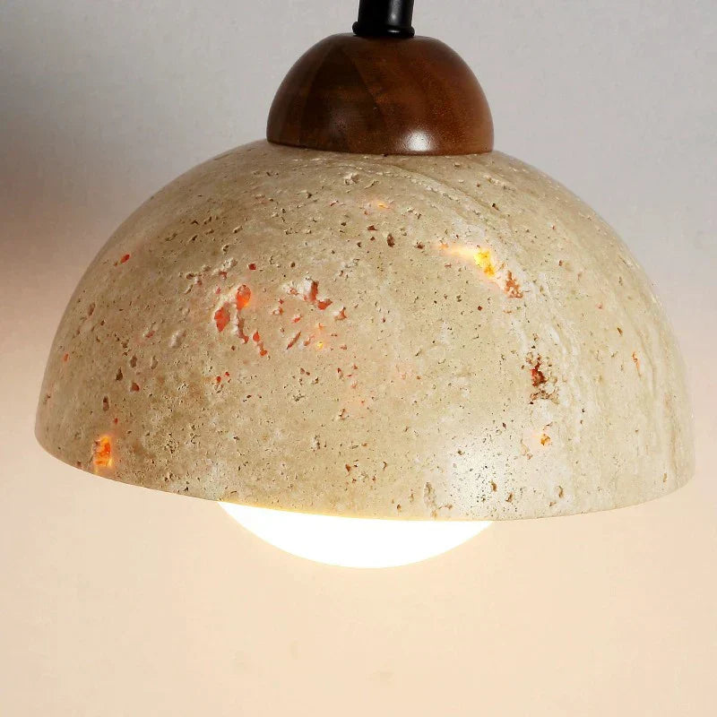 Moderner Travertin & Holz hängender Wandleuchter LED 1-Flammig