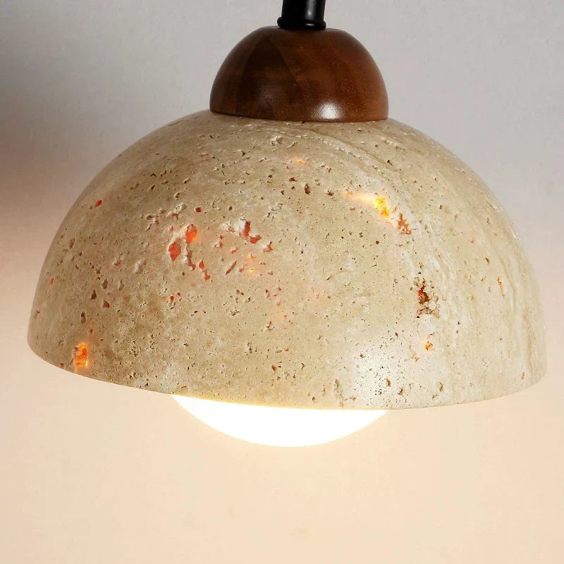 Moderner Travertin & Holz hängender Wandleuchter LED 1-Flammig