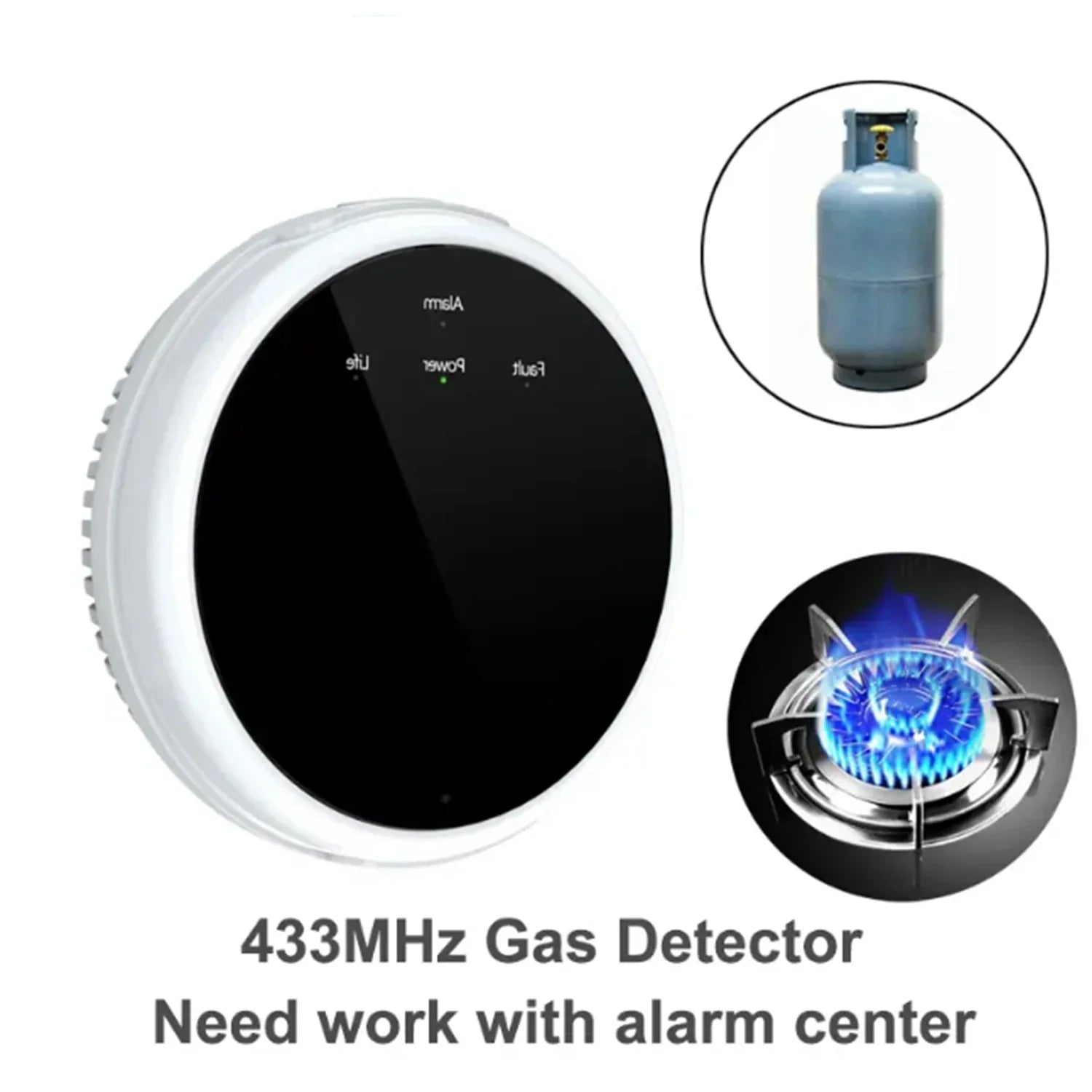 Smart gasdetektor APP-kontrol LED naturgasalarm med høj følsomhed EU-stik