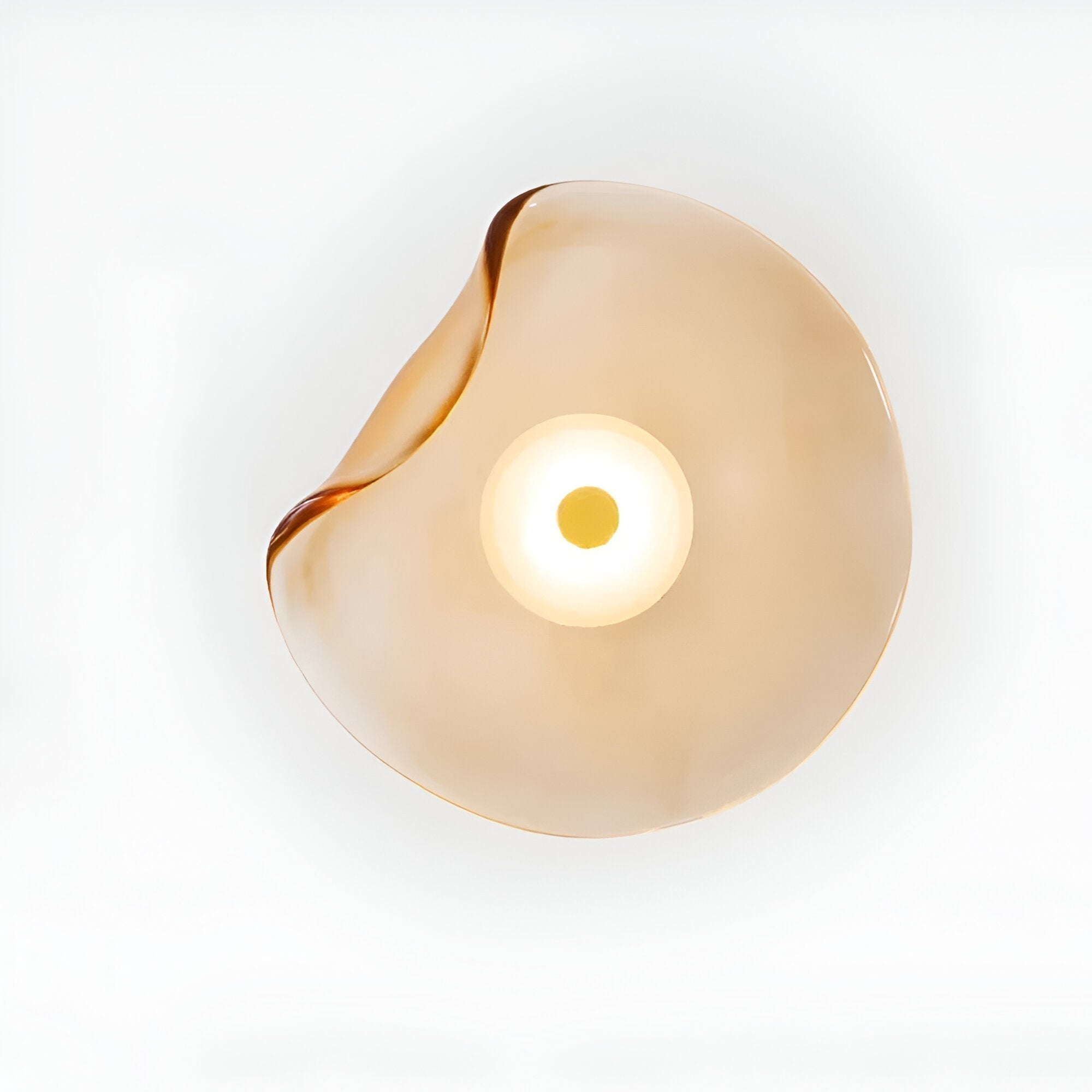Nordic Curved Glass Japandi LED Wall Sconce 1-Light