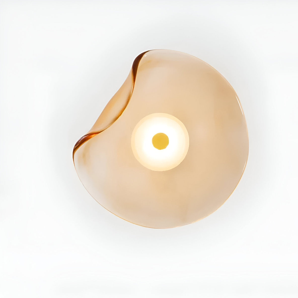 Nordische gebogene Glas Japandi LED-Wandleuchte 1-flammig