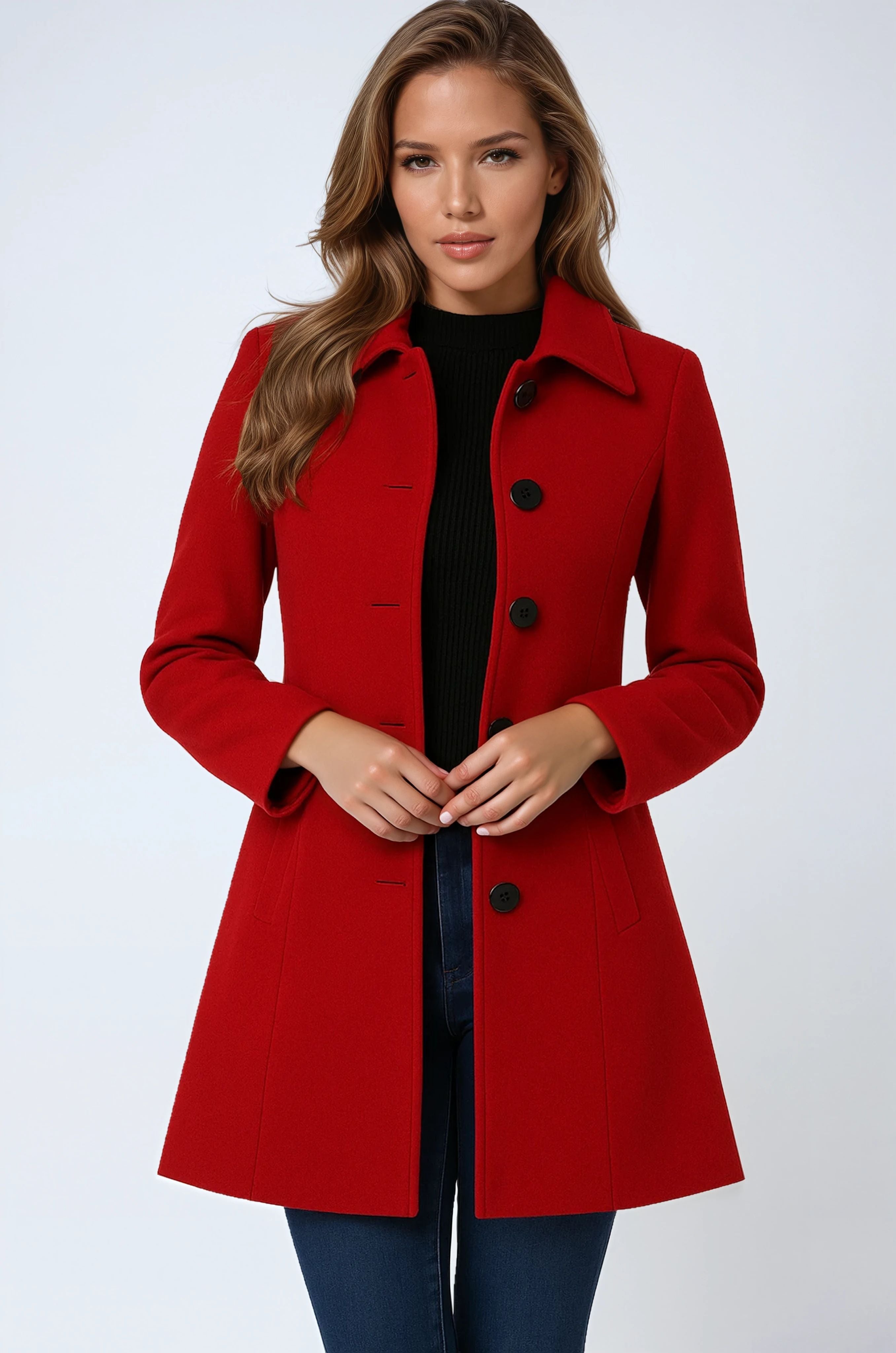 ENKELTKNAPPET VINTER TRENCHCOAT