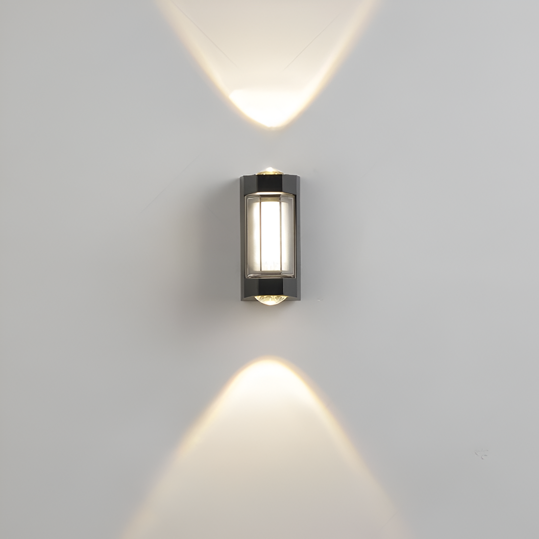 Nordische minimalistische Acryl rechteckige Außenwandleuchte LED Up-Down
