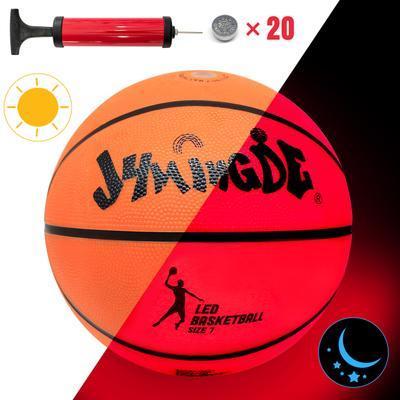 Pallacanestro LED ad Alta Luminosità che Brilla al Buio + Set Rete Luminosa per Pallacanestro