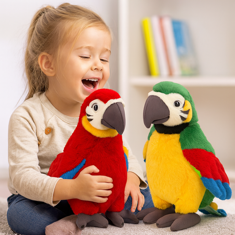 Juguete loro parlante para niños, peluche interactivo educativo que repite