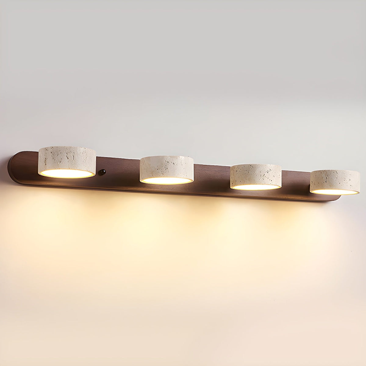 Aplique de pared moderno de travertino redondo con LED 1 luz