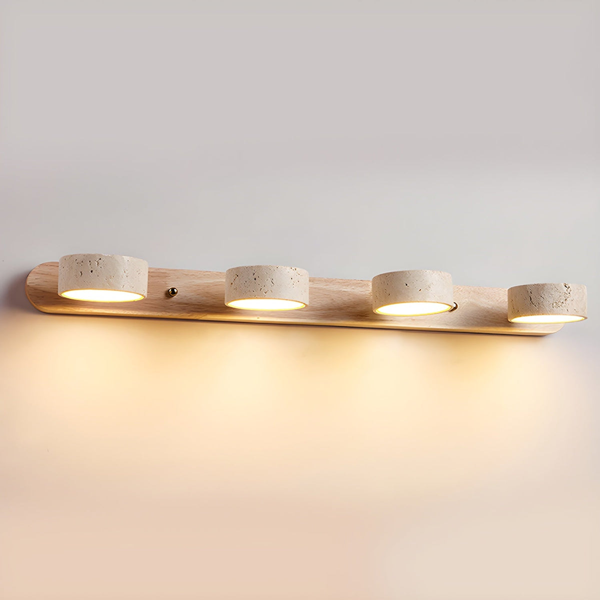 Aplique de pared moderno de travertino redondo con LED 1 luz