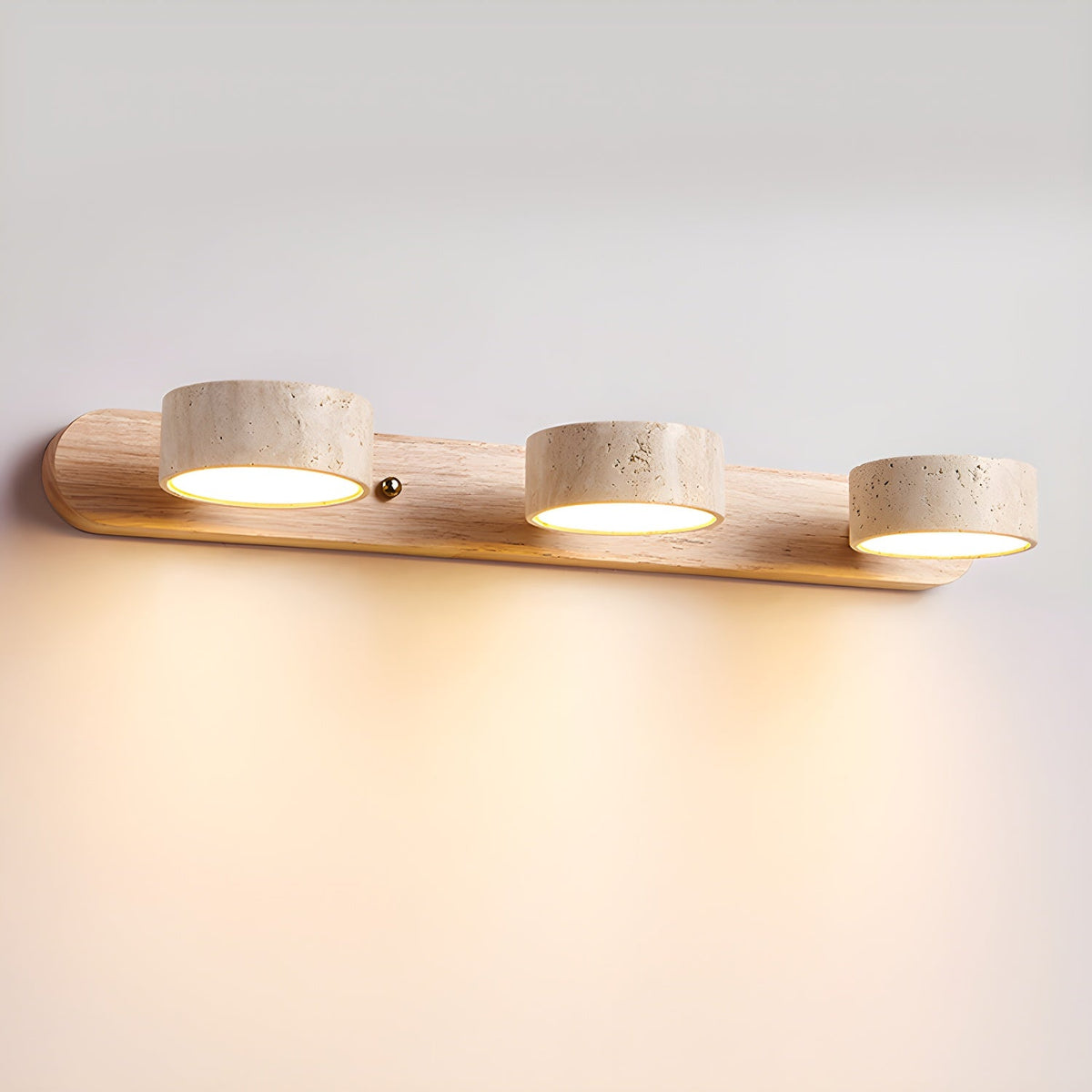 Aplique de pared moderno de travertino redondo con LED 1 luz