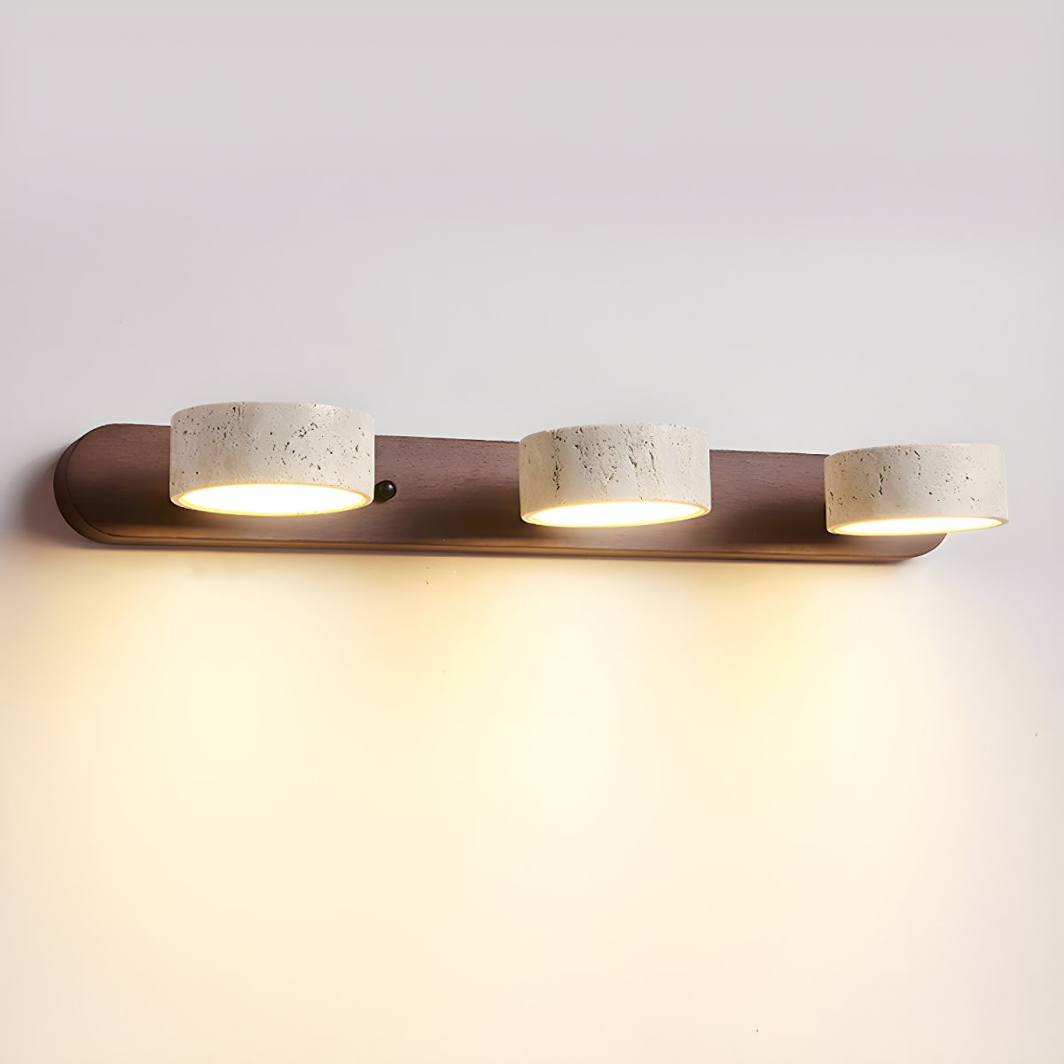 Aplique de pared moderno de travertino redondo con LED 1 luz