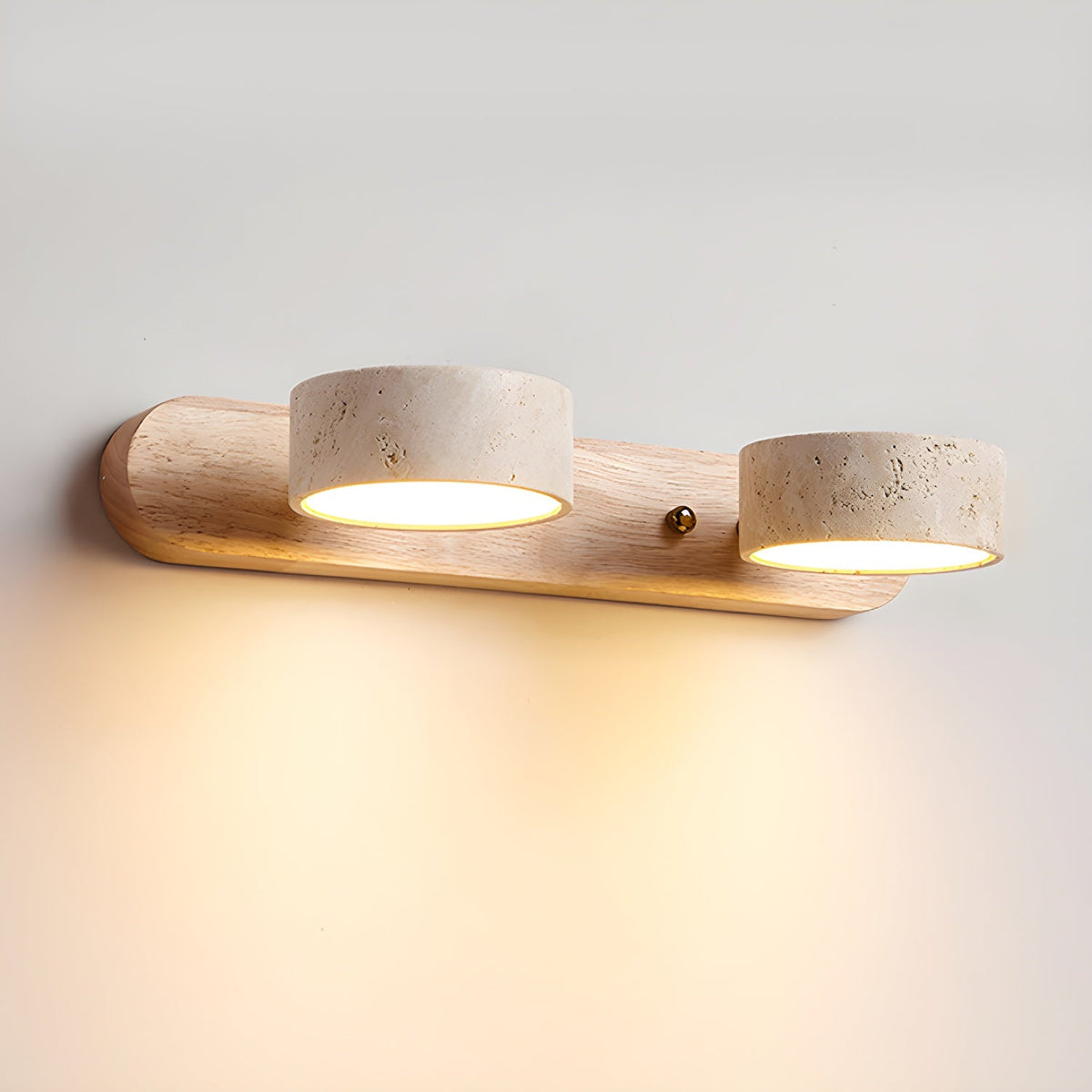 Aplique de pared moderno de travertino redondo con LED 1 luz