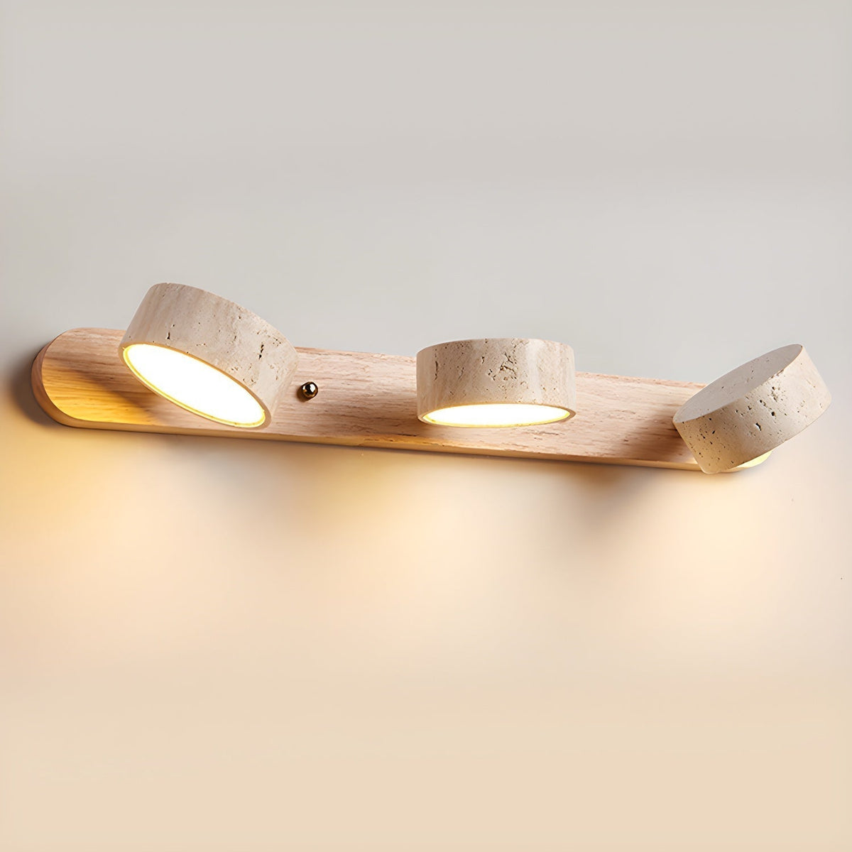 Aplique de pared moderno de travertino redondo con LED 1 luz