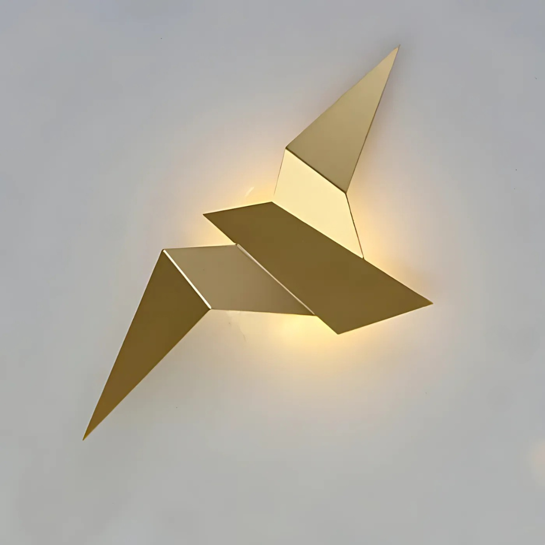 Unieke Origami Wandlamp – Stijlvolle Binnenwandlampen voor Woonkamer en Slaapkamer, Warm LED Licht, Metalen Ontwerp