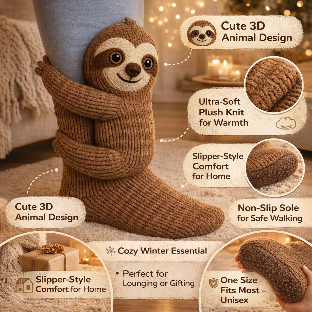 Calcetines unisex con motivos de animales - Calzado cómodo tipo pantufla 3D tejido para casa