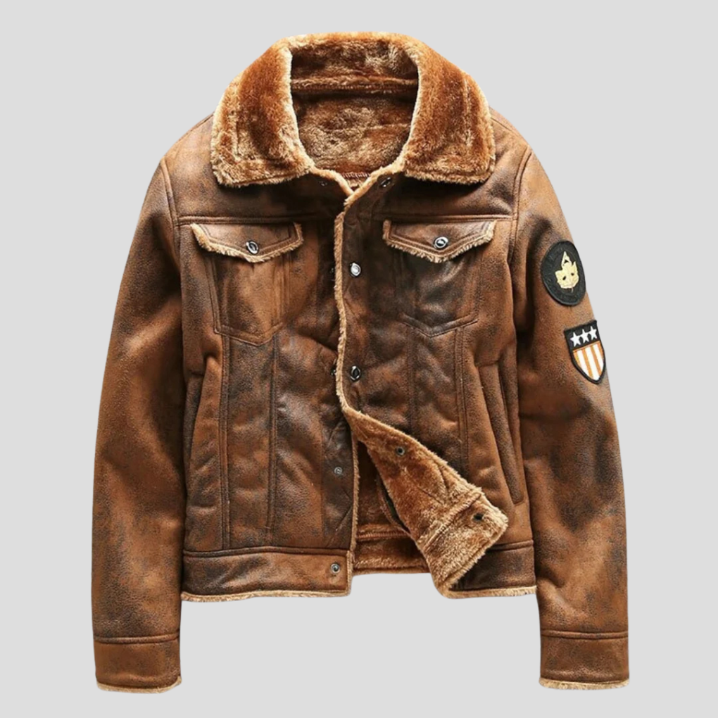 Chaqueta biker de ante para hombre