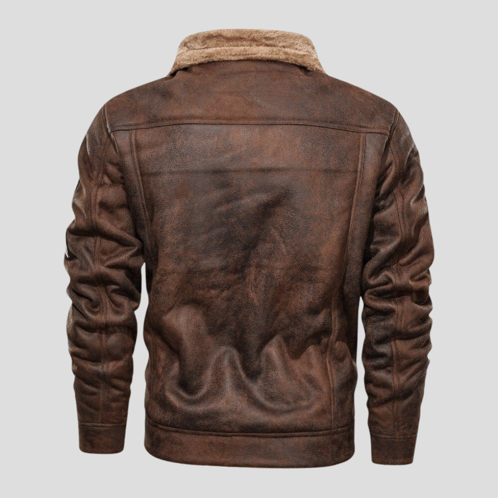 Giacca biker in camoscio da uomo