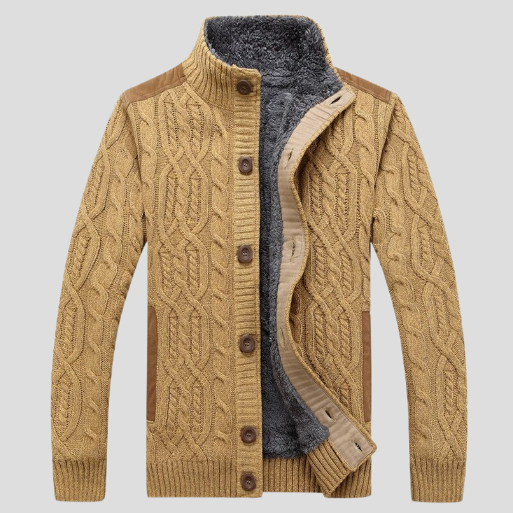 Cárdigan forrado de felpa para hombre