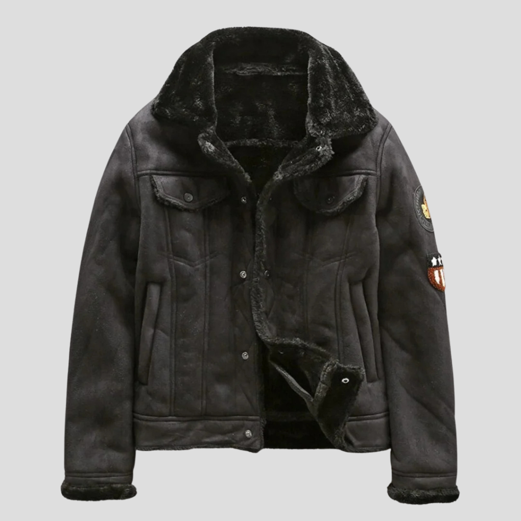 Chaqueta biker de ante para hombre