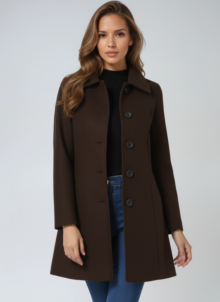 ENKELTKNAPPET VINTER TRENCHCOAT