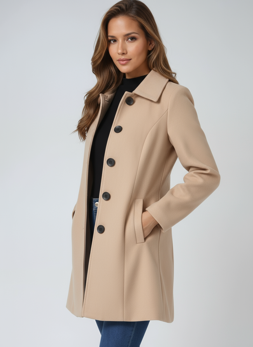 ENKELTKNAPPET VINTER TRENCHCOAT