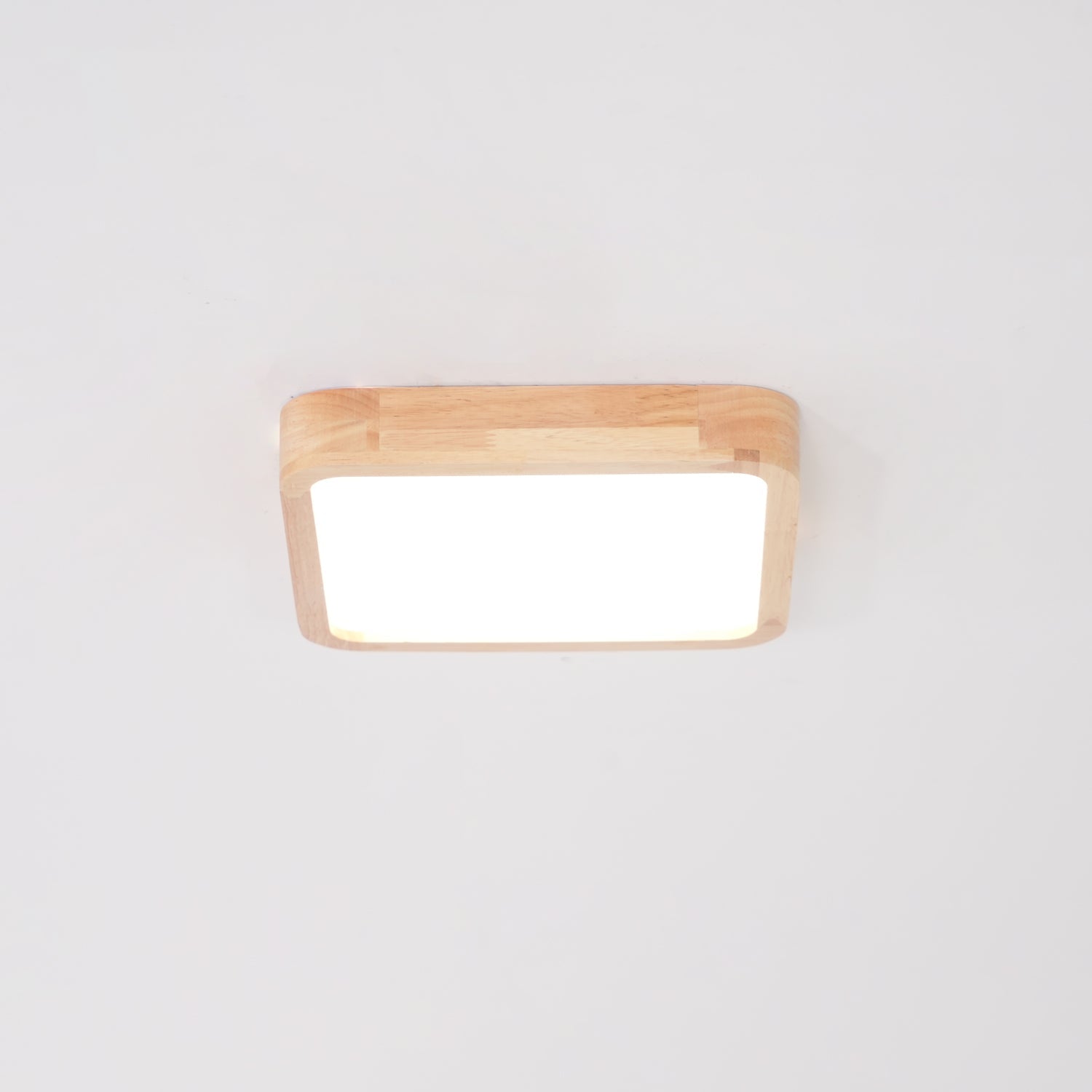 Modern Nordic Round Wooden LED Flush Mount Ceiling 1-Light