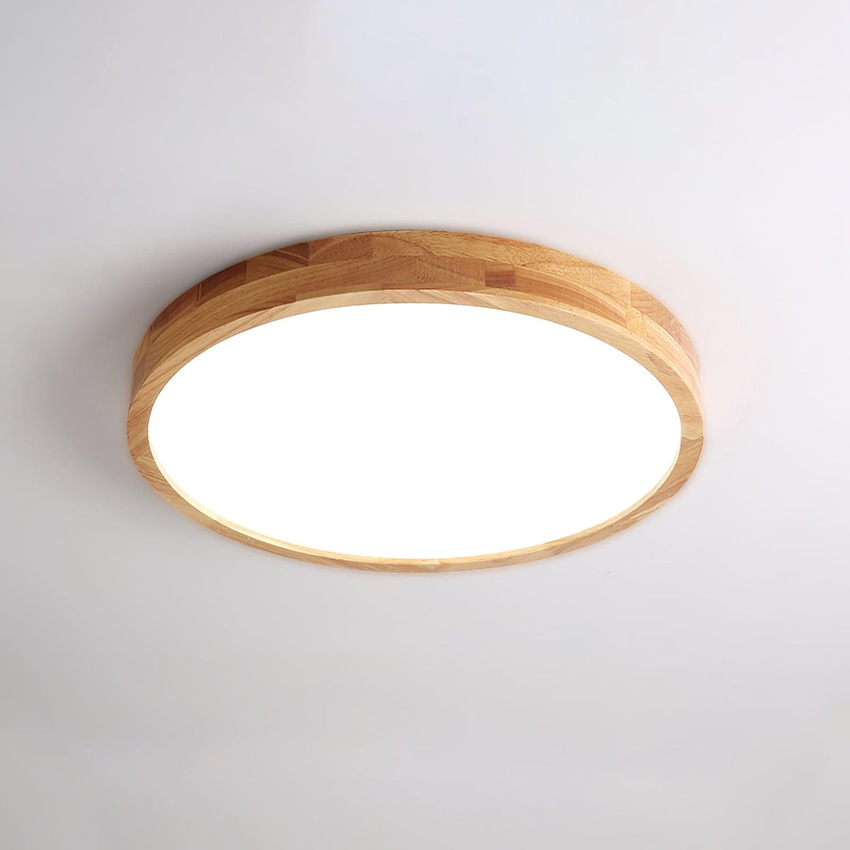 Moderner nordischer runder Holz-LED-Deckenleuchte, 1-flammig