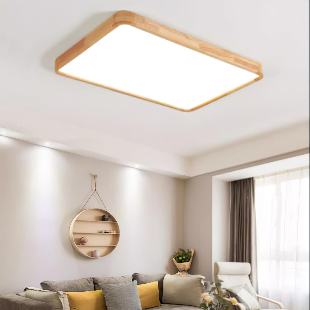 Moderner nordischer runder Holz-LED-Deckenleuchte, 1-flammig