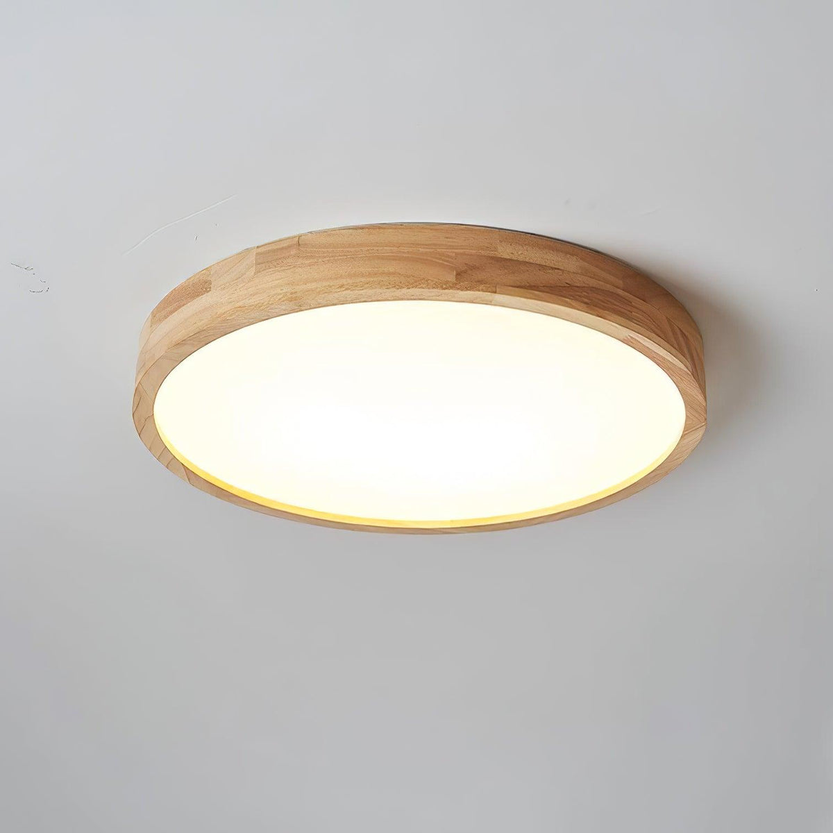 Moderner nordischer runder Holz-LED-Deckenleuchte, 1-flammig