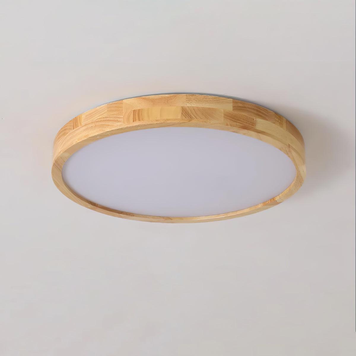Moderner nordischer runder Holz-LED-Deckenleuchte, 1-flammig
