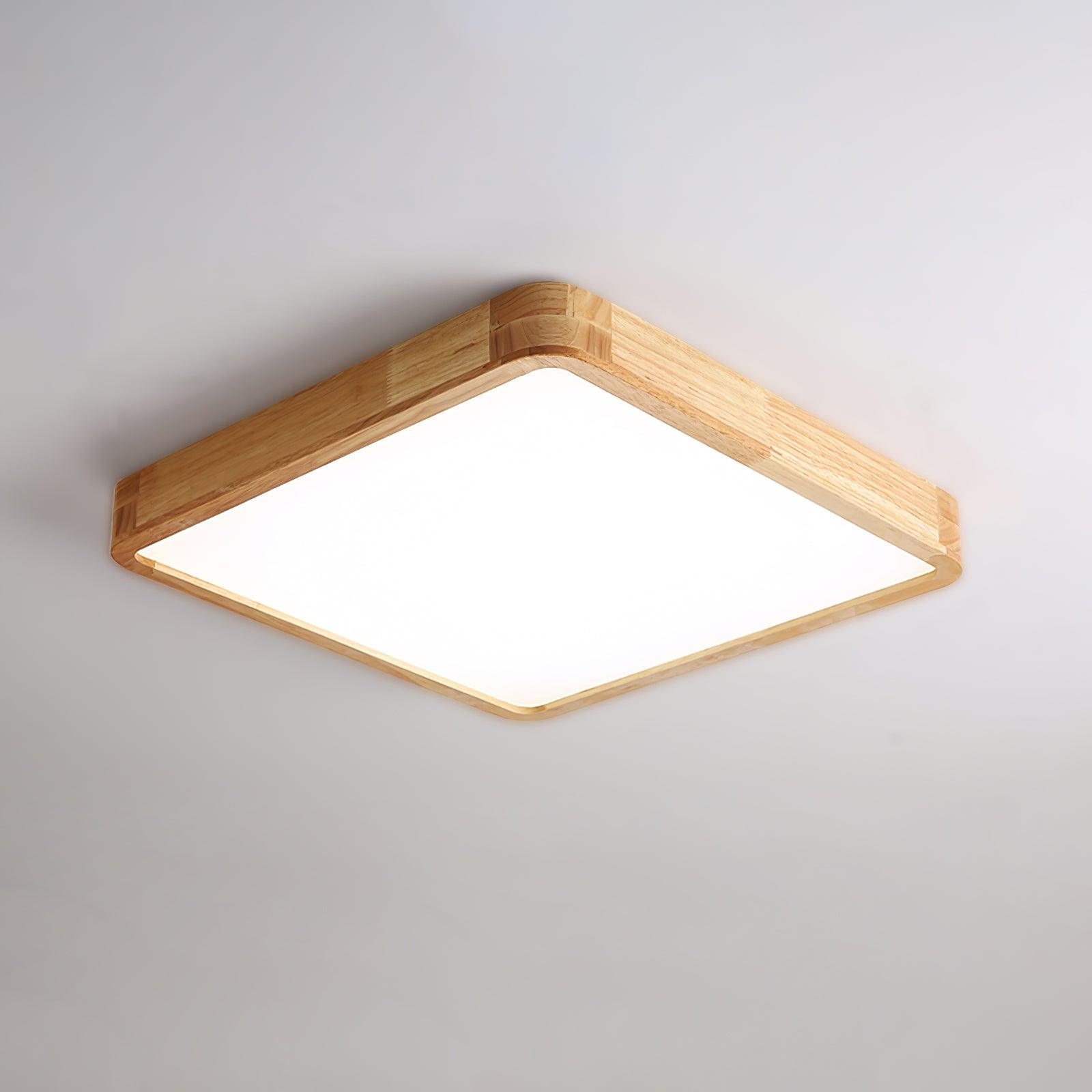 Modern Nordic Round Wooden LED Flush Mount Ceiling 1-Light