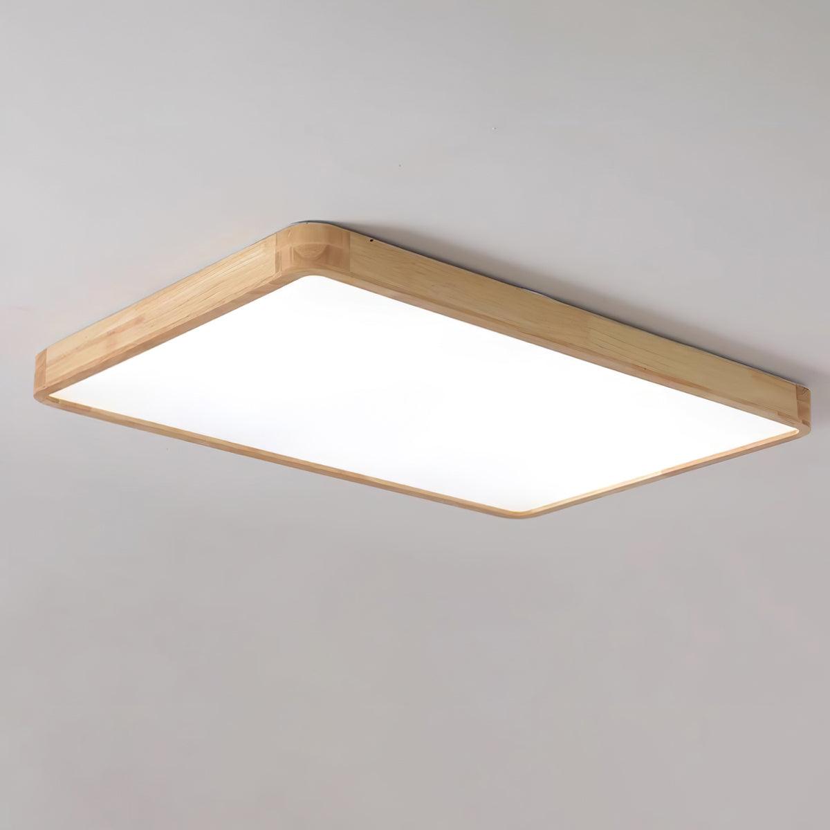 Modern Nordic Round Wooden LED Flush Mount Ceiling 1-Light
