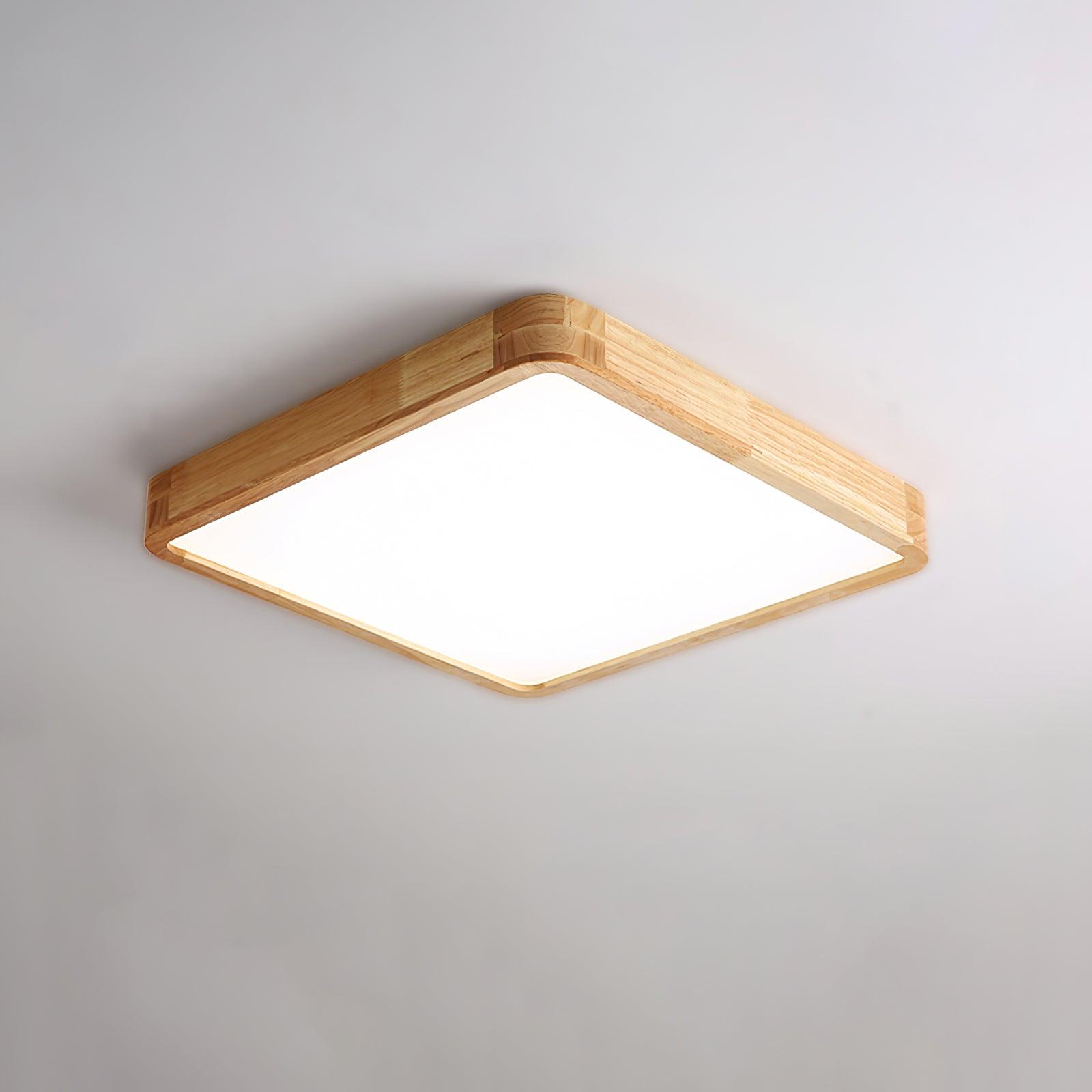 Modern Nordic Round Wooden LED Flush Mount Ceiling 1-Light