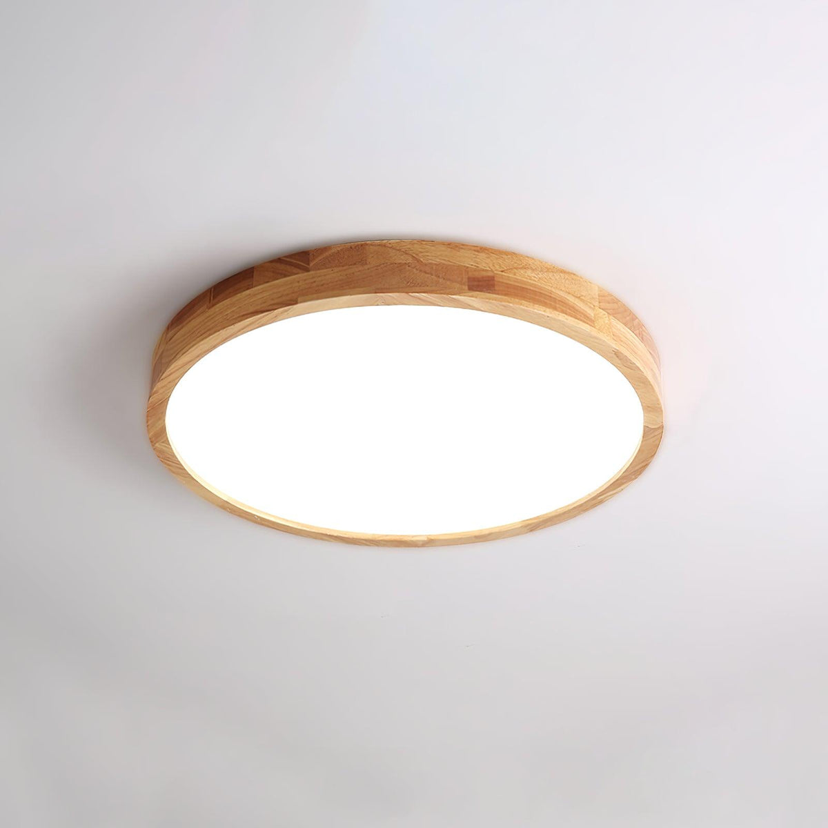 Moderner nordischer runder Holz-LED-Deckenleuchte, 1-flammig