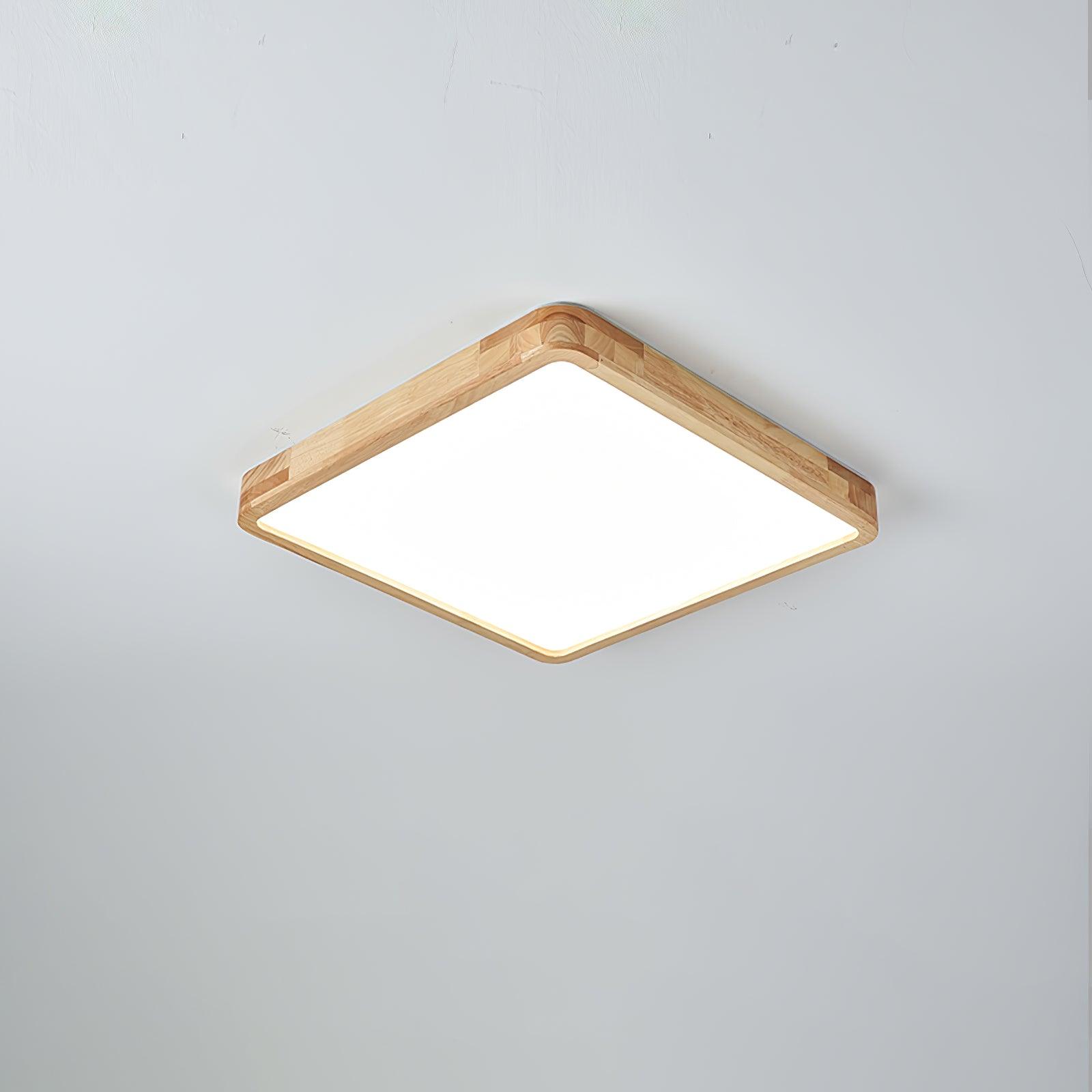 Modern Nordic Round Wooden LED Flush Mount Ceiling 1-Light