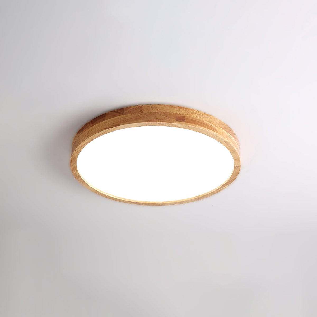 Moderner nordischer runder Holz-LED-Deckenleuchte, 1-flammig
