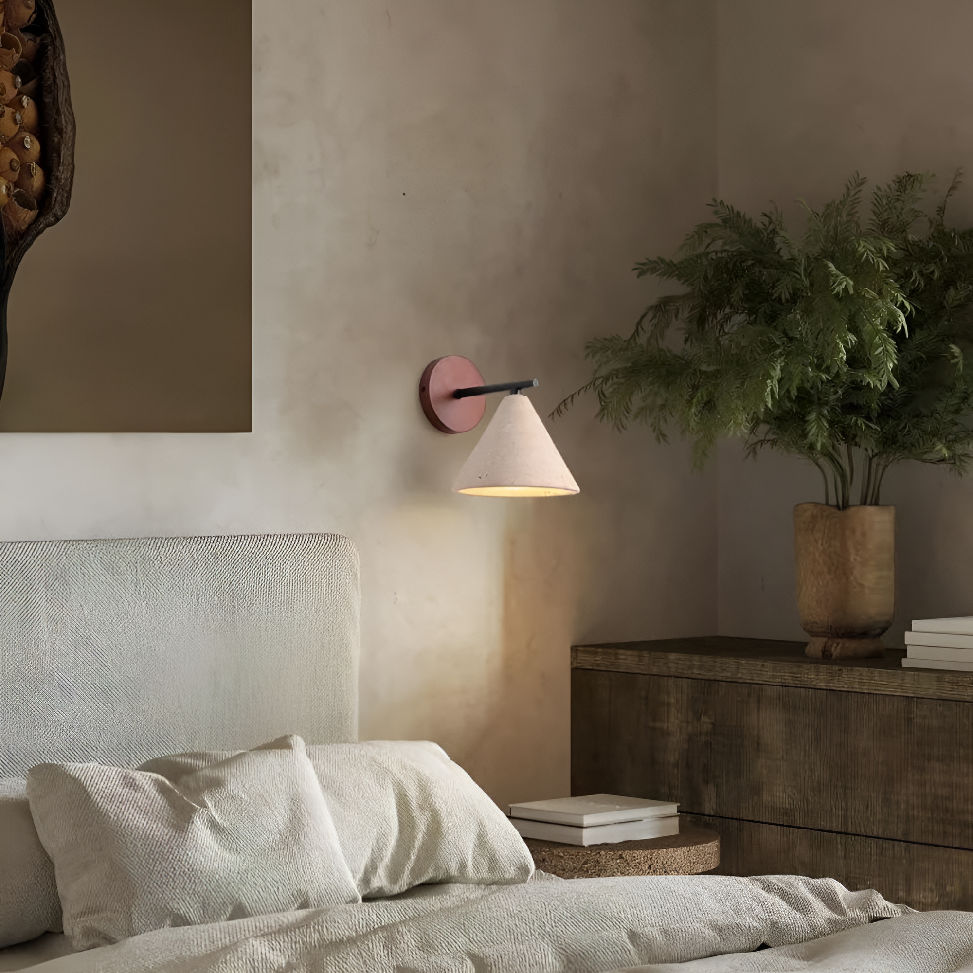 Moderne Travertin Kegel LED-Wandleuchte 1-flammig
