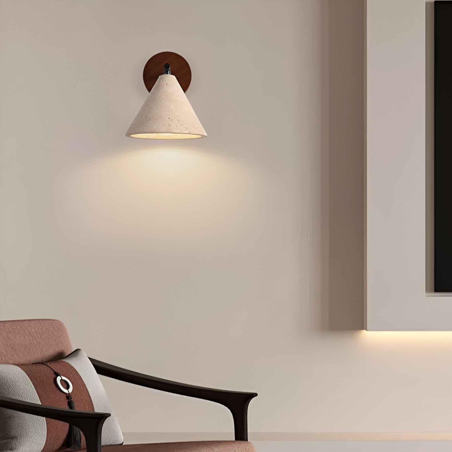 Moderne Travertin Kegel LED-Wandleuchte 1-flammig