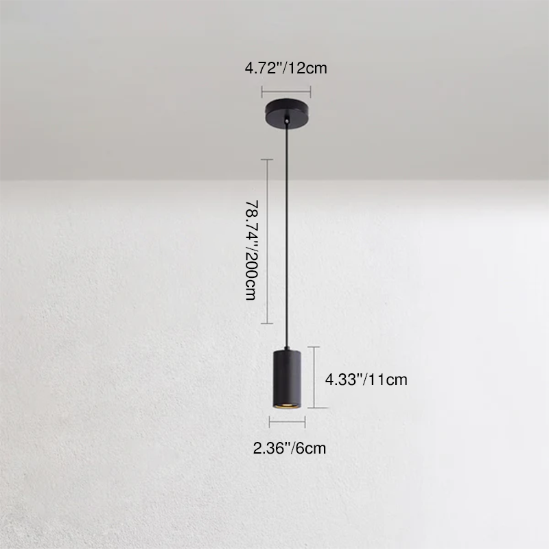 Lámpara colgante nórdica minimalista de columna de hierro 1 luz