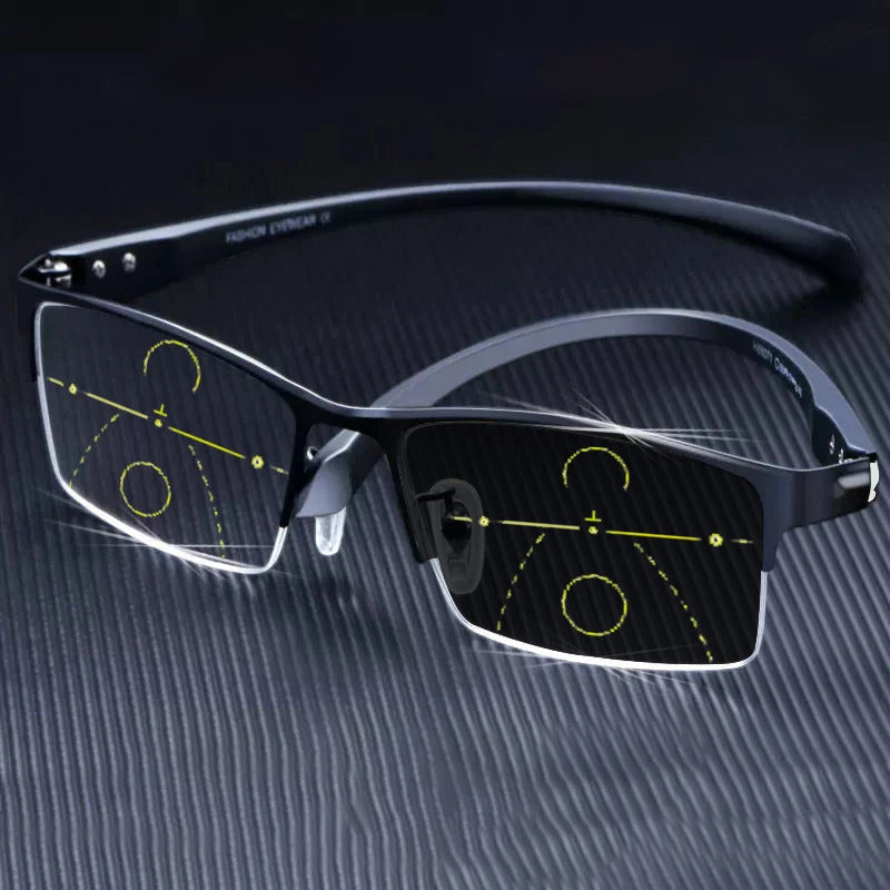 Titanium Progressive Læsebriller – Intelligent Fotosensitiv Beskyttelse
