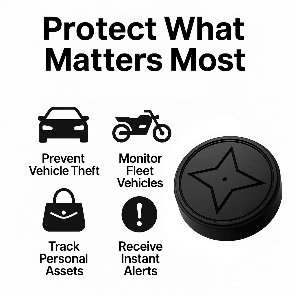 GPS Tracker with Strong Magnetic Attachment | Anti-Loss Vehicle Tracking Device for Cars and Motorcycles
