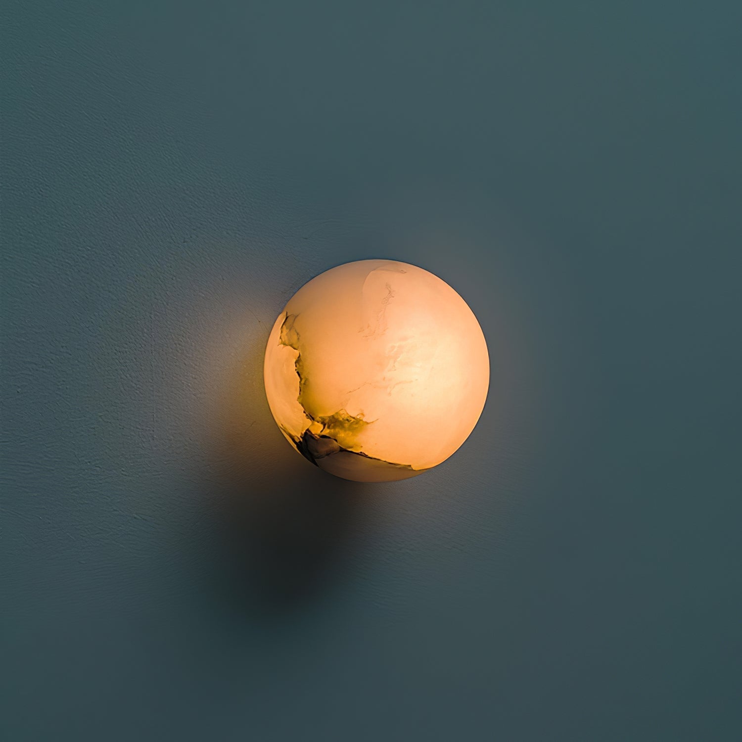 Aplique de pared LED de orbe de mármol Japandi de 1 luz