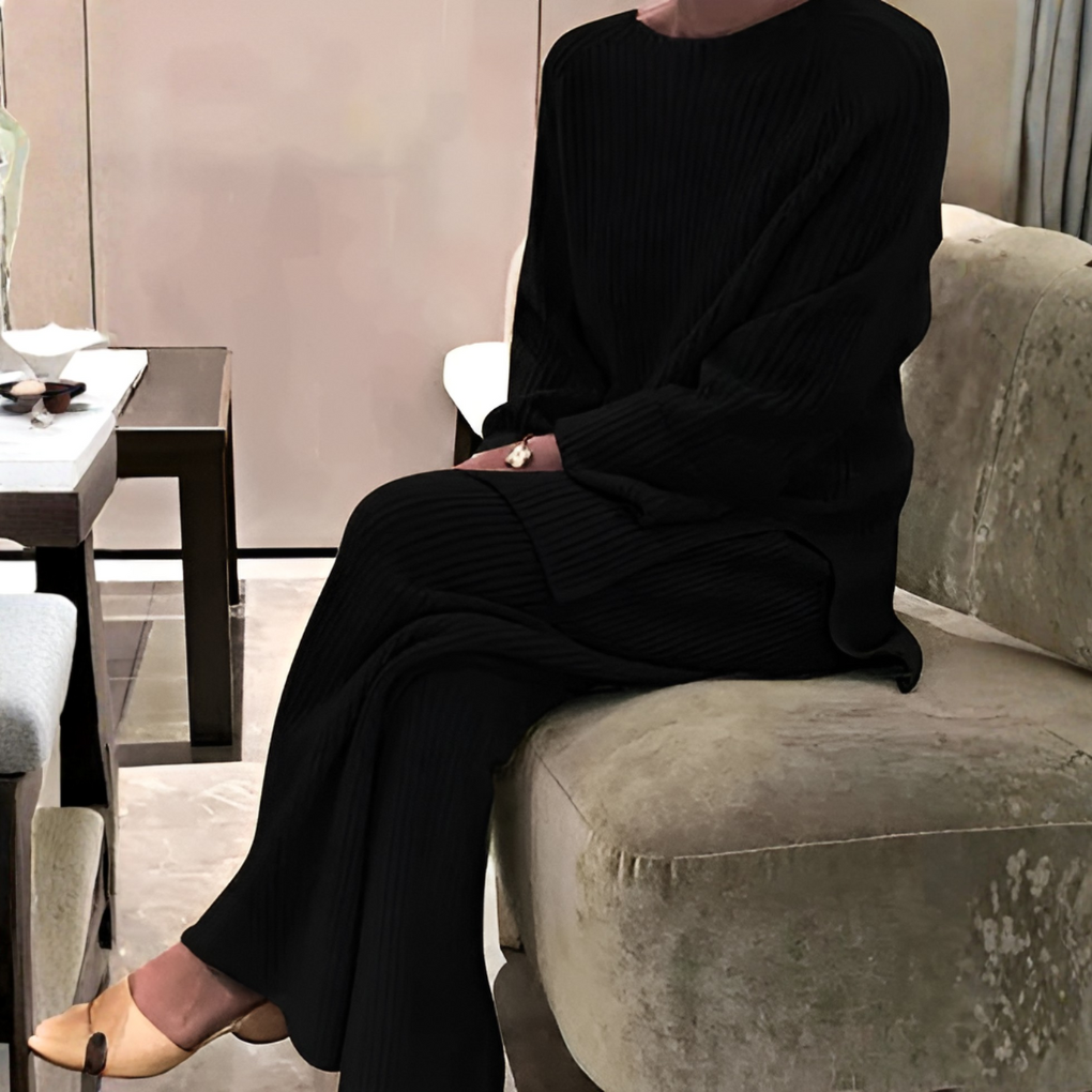 Conjunto de Suéter y Pantalones de Punto
