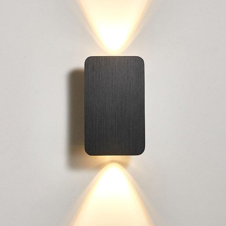 Nordische minimalistische Glas rechteckige LED Wandleuchte 2-flammig