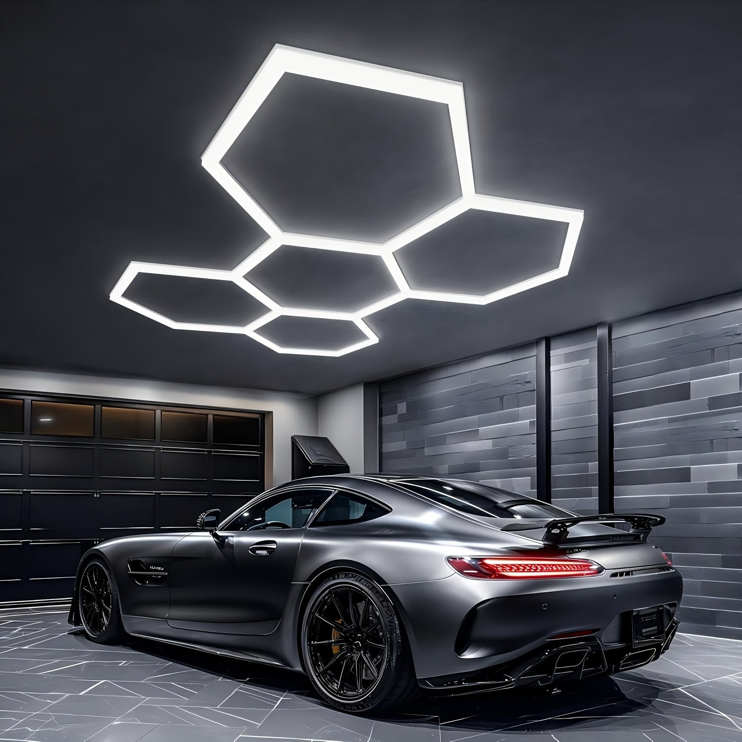 Sechseckige LED-Garagenleuchten (24 Stück) | Superhelles Deckenlichtsystem